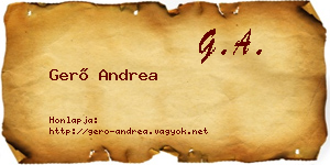 Gerő Andrea névjegykártya